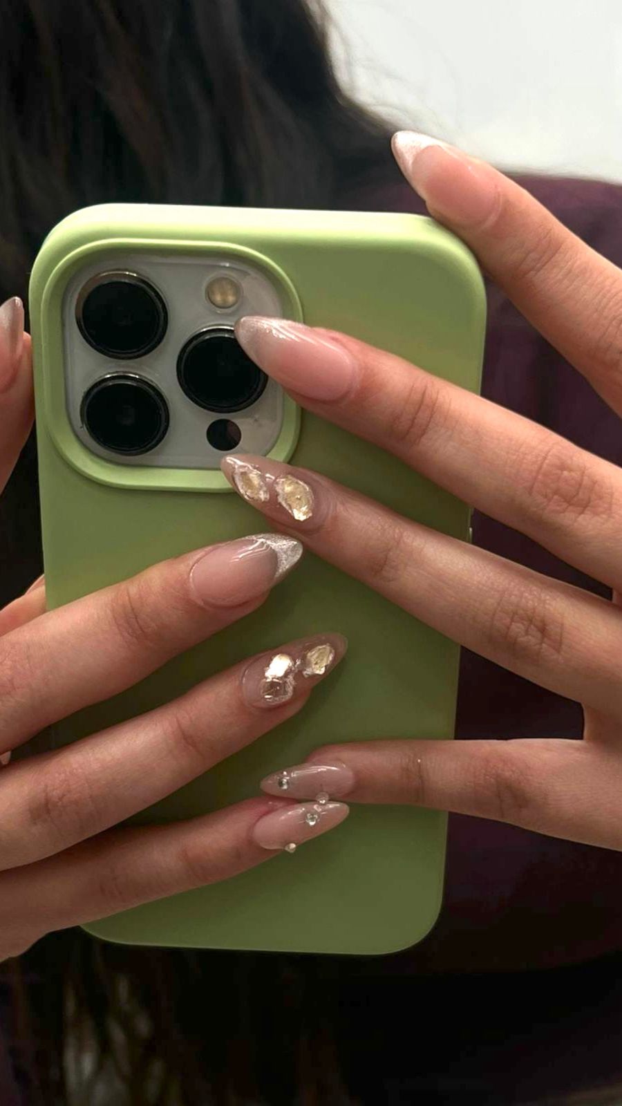 Uñas con cristales - nail art gems Guadalajara